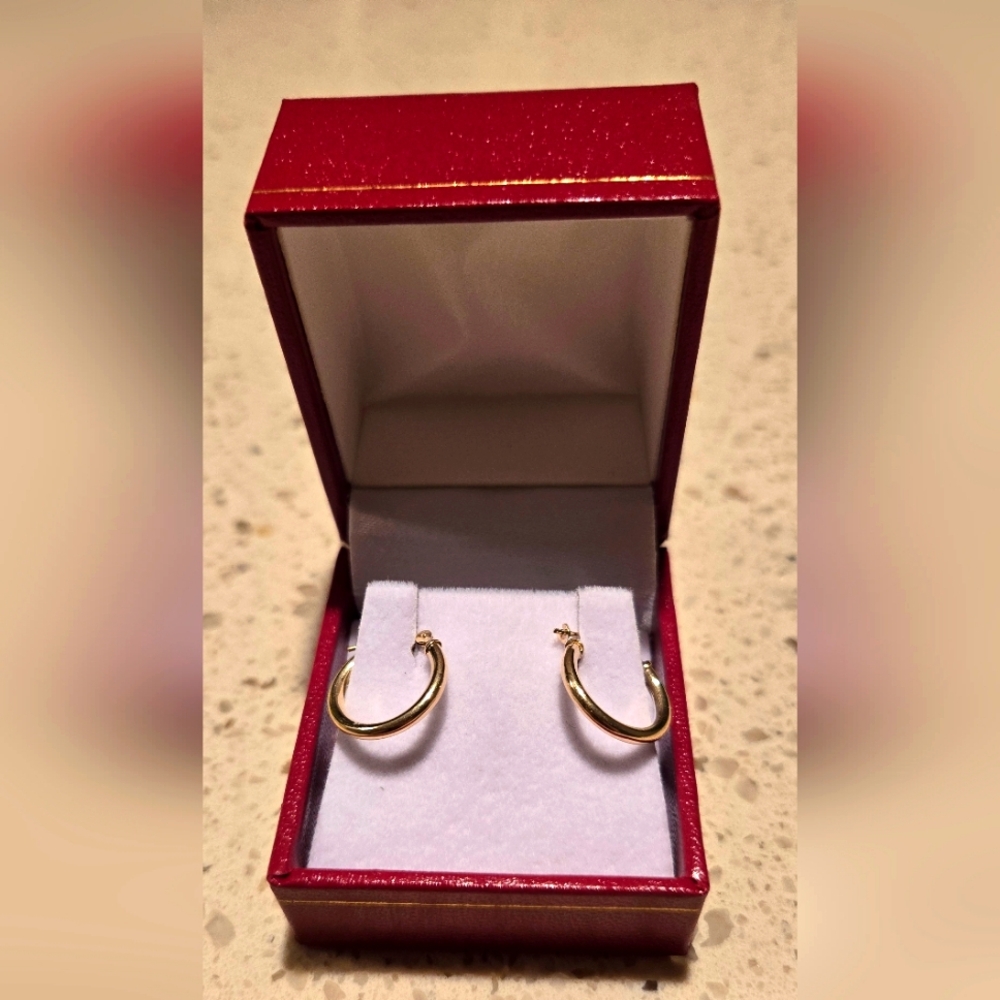 Classic 10K Yellow Gold 16mm Hoop Earrings – Effortless Everyday Style